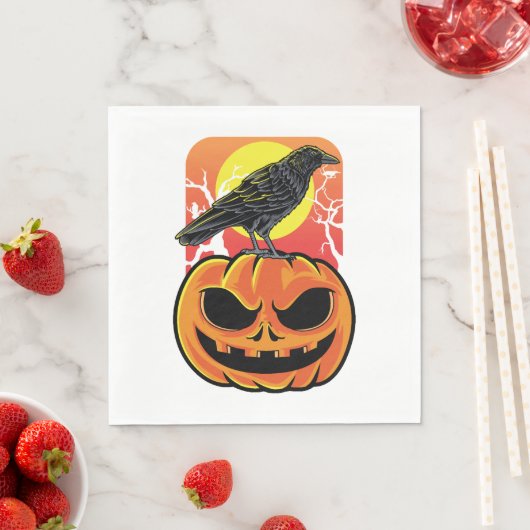 Crow Halloween Bird Watcher-Geschenk Serviette (Beispiel)