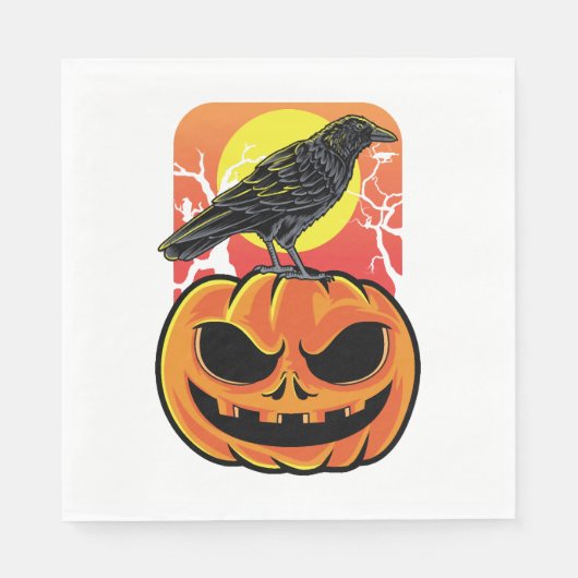 Crow Halloween Bird Watcher-Geschenk Serviette (Vorderseite)