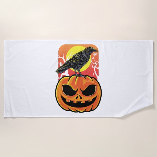 Crow Halloween Bird Watcher-Geschenk Strandtuch (Vorderseite)