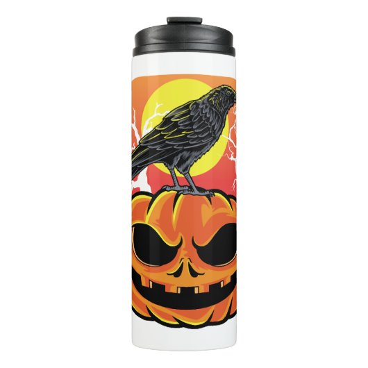 Crow Halloween Bird Watcher-Geschenk Thermosbecher (Vorderseite)