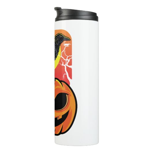 Crow Halloween Bird Watcher-Geschenk Thermosbecher (Nach rechts gedreht)