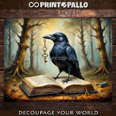 Crow has the key (to fantasy world!) - Decoupage Geschenkpapier Set