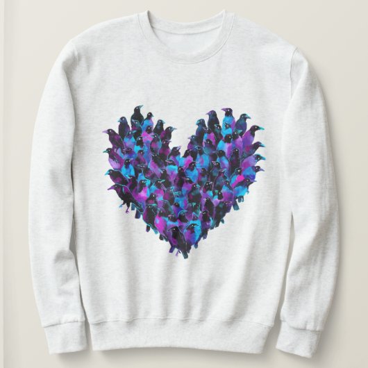 Crow Heart Bird Design Sweatshirt Women's (Design vorne)