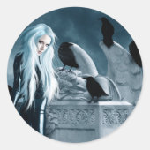 Crow-Hexenhecker Runder Aufkleber (Vorderseite)