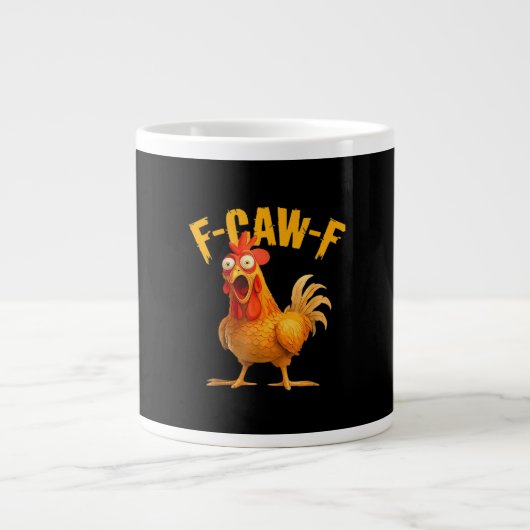 Crow Humor F-Caw-F Gothic Funny Retro Cool Jumbo-Tasse (Vorderseite)