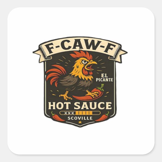 Crow Humor Funny Gothic F-Caw-F Quadratischer Aufkleber (Vorderseite)