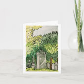 Crow im Friedhof, Art Print Grußkarte Karte (Vorderseite)