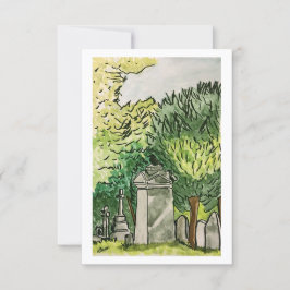 Crow im Friedhof, Kunstdruckkarte Dankeskarte