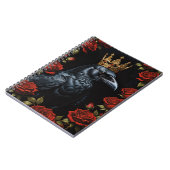 Crow in A Gold Crown Ruby-Rote Rosen Notizblock (Linke Seite)