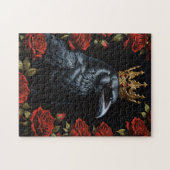 Crow in A Gold Crown Ruby-Rote Rosen Puzzle (Horizontal)
