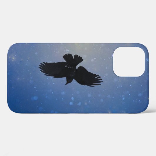 Crow in einem schneebedeckten blauen Himmel Case-Mate iPhone Hülle (Rückseite (Horizontal))