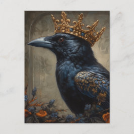 Crow in einer Goldkrone Postkarte