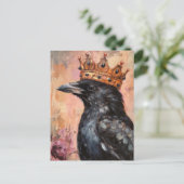 Crow in einer Goldkrone Postkarte (Stehend Vorderseite)