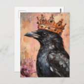 Crow in einer Goldkrone Postkarte (Vorne/Hinten)