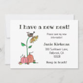 Crow in Nest mit Pumpkins Fall Neue Adresse Ankündigung (Vorderseite)