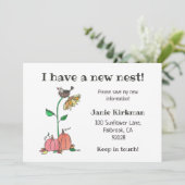 Crow in Nest mit Pumpkins Fall Neue Adresse Ankündigung (Stehend Vorderseite)