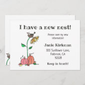 Crow in Nest mit Pumpkins Fall Neue Adresse Ankündigung (Vorne/Hinten)