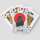 Crow in Red Sun – Dark Aesthetic Art Print Spielkarten (Rückseite)