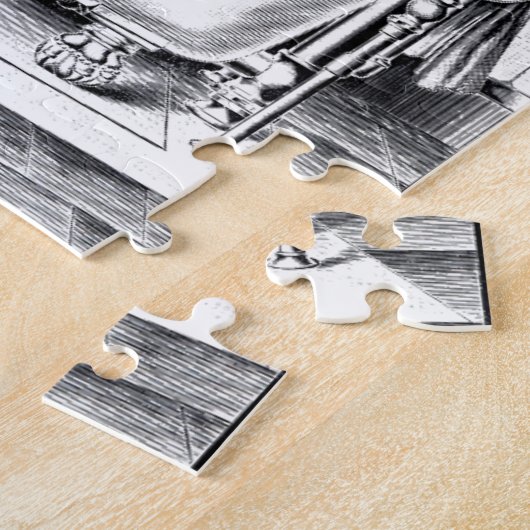 Crow in Vintager Badewanne Puzzle (Seite)