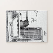 Crow in Vintager Badewanne Puzzle (Horizontal)