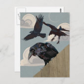 Crow-Invasion Postkarte (Vorne/Hinten)