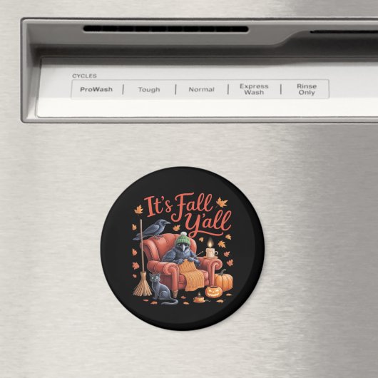 Crow It's Fall Y'all Pumpkins Herbst Hallowee Magnet (In Situ (Geschirrspüler))