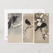 Crow Japanese Art Postcard Postkarte (Vorne/Hinten)