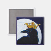 Crow King Crown Moon Magnet (Vorderseite/Rückseite)