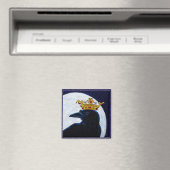 Crow King Crown Moon Magnet (In Situ (Geschirrspüler))