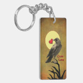 Crow-Liebe Doppelseitiger, benutzerdefinierbarer S Schlüsselanhänger (Vorderseite links)