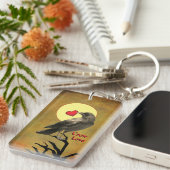 Crow-Liebe Doppelseitiger, benutzerdefinierbarer S Schlüsselanhänger (Vorderseite rechts)