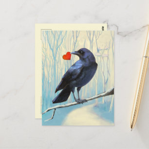 Crow-Liebe Pastell Postkarte