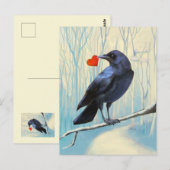 Crow-Liebe Pastell Postkarte (Vorne/Hinten)