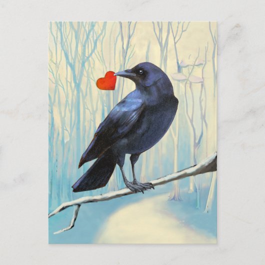 Crow-Liebe Pastell Postkarte (Vorderseite)