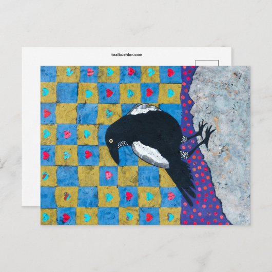 Crow-Liebe Postkarte (Vorne/Hinten)