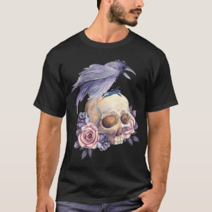 Crow Line Art Crows Raven Bird Ornithologin Birdw T-Shirt