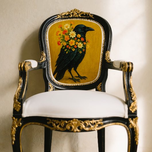 Crow mit Blume Gewindepapier für Dekoupage Seidenpapier