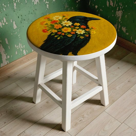 Crow mit Blume Gewindepapier für Dekoupage Seidenpapier