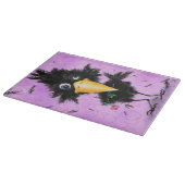 Crow mit Rose Funny Cutting Board Schneidebrett (Ecke)