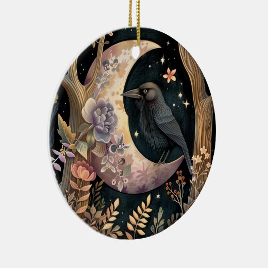 Crow Moon Keramik Ornament (Rechts)