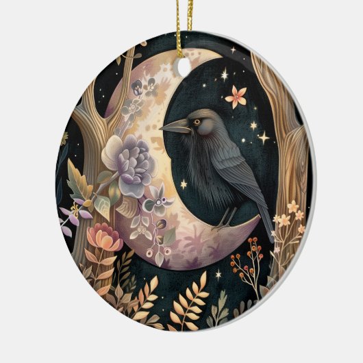 Crow Moon Keramik Ornament (Links)