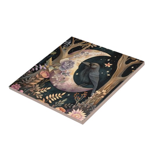 Crow Moon Keramik Tile Fliese (Seite)