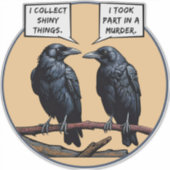 Crow Murder Funny Comic Aufkleber (Vorderseite)