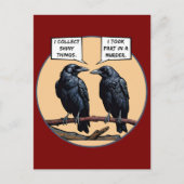 Crow Murder Funny Comic Postkarte (Vorderseite)