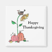 Crow Nesting in Sunflower Happy Thanksgiving Magnet (Vorne)