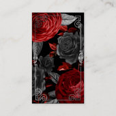 Crow on Moon Black Business Card Visitenkarte (Rückseite)