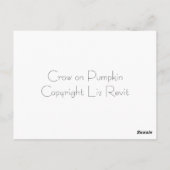 Crow on Pumpkin Postcard von Liz Revit Postkarte (Rückseite)