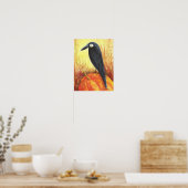 Crow on Pumpkin Poster von Liz Revit (Küche)