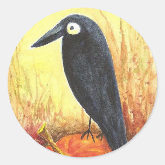 Crow on Pumpkin Stickers von Liz Revit