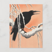 Crow on Snowy Branch Painting von Ohara Koson Postkarte (Vorderseite)